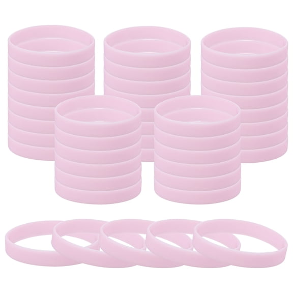 Uxcell Glow in the Dark Bracelets, 60 Pcs Unisex Silicone Sports Glow Wristbands for Party Fashion Decorations Pink