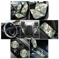 thumbnail image 2 of Renewold Bohemian Flower Butterfly Blue 12 Pieces Car Seat Cover Steering Wheel Cover, Seat Belt Strap Wrap Cover Armrest Pad Handbrake Cover Gear Shift Cover Truck Vans Sedans Cup Holder Coasters, 2 of 7