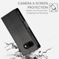thumbnail image 6 of For Google Pixel 9a Wallet Case Flip Card Holder,PU Leather Side Buckle Magnetic Frosted Women Men Cover,Black,For Pixel 9a, 6 of 6