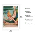 thumbnail image 2 of A Treasure to Behold - Hawaiian Pin Up Glamour Girl - Underwater Mermaid Pose - Vintage Pin Up Girl Print by Freeman Elliot c.1950s - Fine Art Matte Paper Print (Unframed) 30x44in, 2 of 4