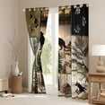 thumbnail image 3 of Homewish Wild Animal Wolf Curtains Pack of 2 (42x84 Each),Country Plant Leaves Curtains Blackout,Rustic Farmhouse Cabin Bedroom Curtains For Kids,Luxury Bedroom Decor, 3 of 6