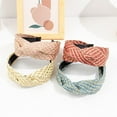 thumbnail image 3 of 4PCS Knot Knotted Headbands for Women, Raffia Straw Headbands, Summer Beach Headbands, Wide Boho Headbands, Rattan Woven Headbands for Girls No Slip, 3 of 4