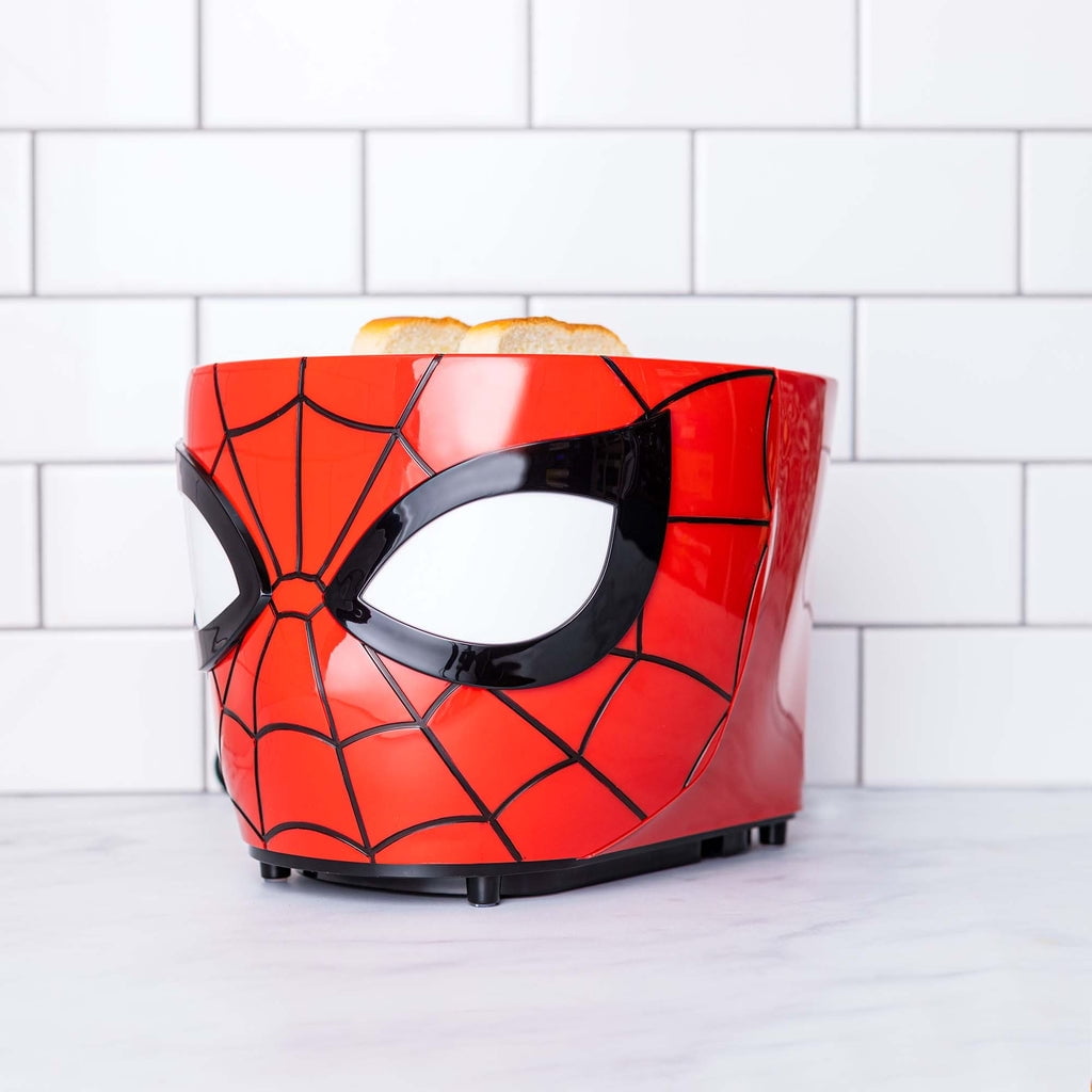 Uncanny Brands 2-Slice Toaster, Red with Shade Selector Dial and Removable CrumbTray