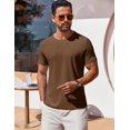 thumbnail image 4 of COOFANDY White T Shirts for Men Crewneck Short Sleeve Tees Classic Casual T-Shirts Brown S, 4 of 5