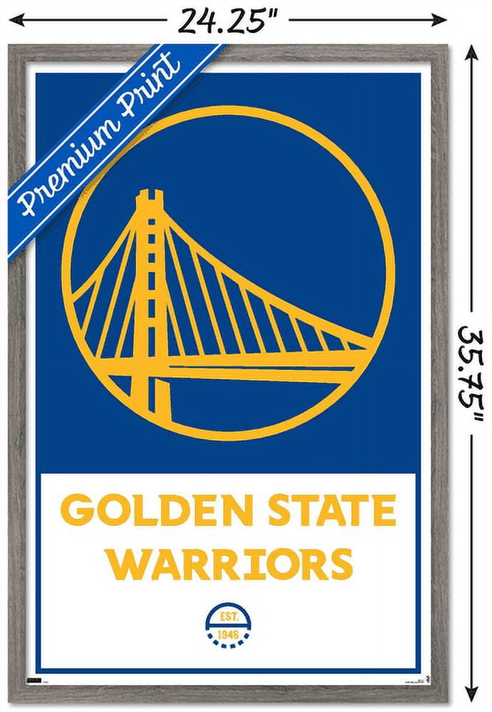 NBA Golden State Warriors - Logo 21 Wall Poster, 22.375" x 34", Framed