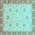 thumbnail image 1 of Ahgly Company Indoor Square Oriental Light Blue Traditional Area Rugs, 3' Square, 1 of 4