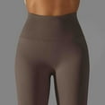thumbnail image 6 of Tdoqot Workout Leggings for Women- Stretch Gym Tummy Control Butt Lifting High Rise Seamless Cotton Slim Fit Yoga Leggings Brown, 6 of 7