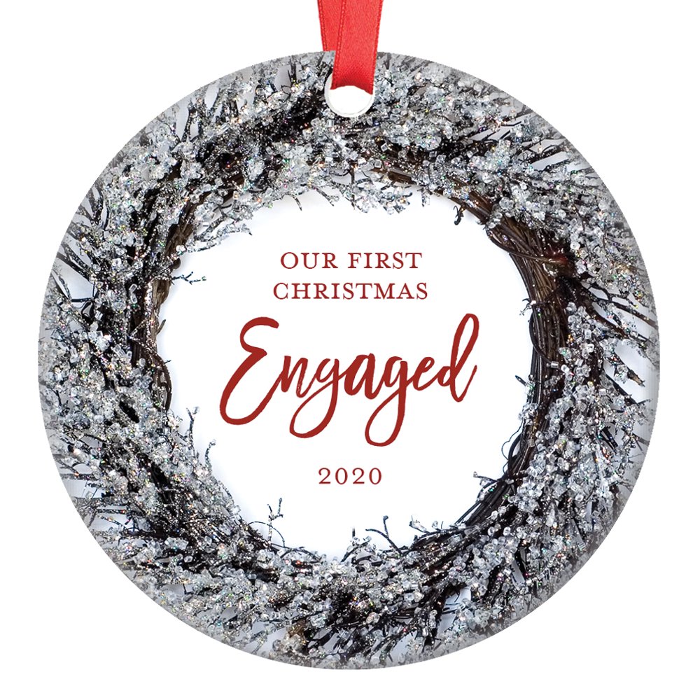 2022 Fiance Christmas Gifts Gifts for Engagement, First Christmas Engaged Ornament 2020 Boyfriend