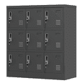 Powder Coting Locker 9-Door Steel Storage Locker with Card Slots and Vents, Metal Lockers ...