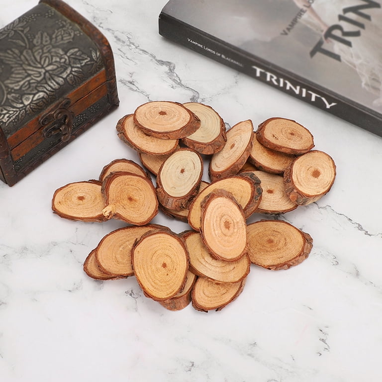 25Pcs Pine Wood Oval Slabs - 6x4cm Rustic Blanks For DIY Painting, Crafting & Wedding Decor 5 thumbnail image