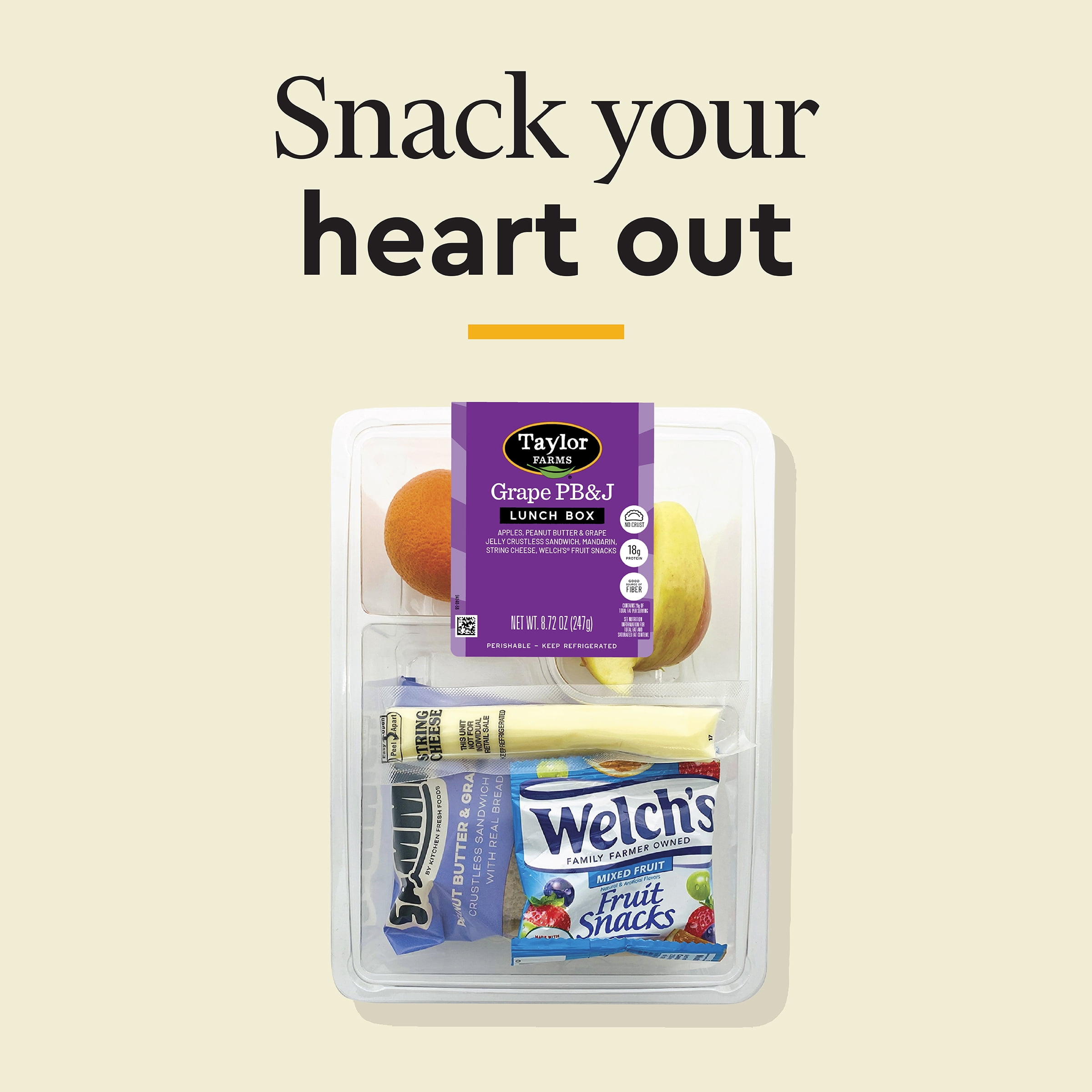 Taylor Farms Grape PB&J Lunch Box, 8.72oz Bites (Fresh)