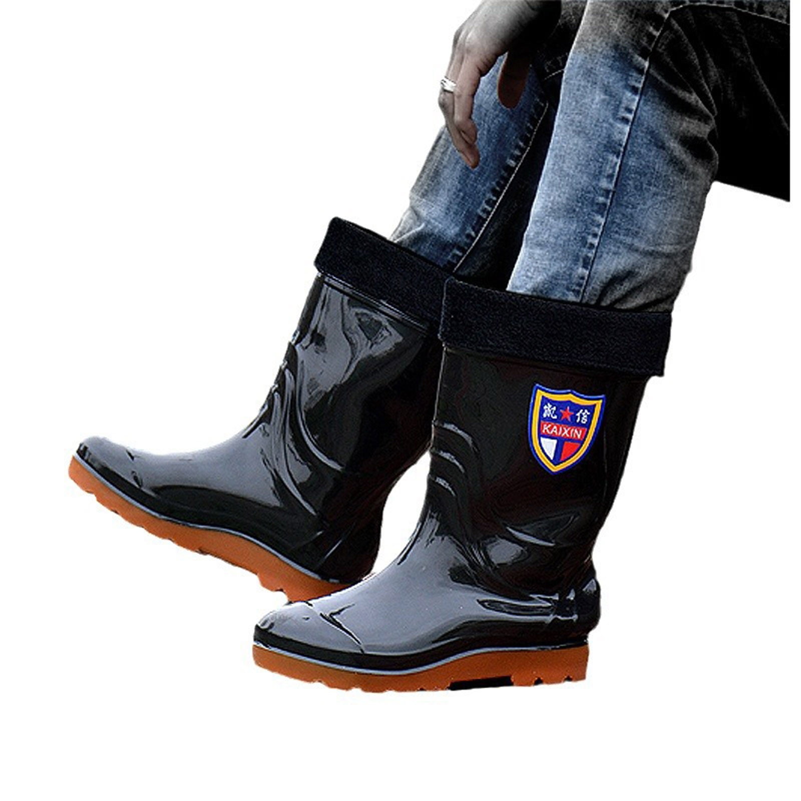 POROPL Rain Boots for Men Mid Calf Fashion Summer Shoes Boots for Men Size 7.5