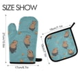 thumbnail image 2 of Yayeee Oven Mitts and Pot Holder Set of 4 Heat Resistant Kitchen Gloves Baking Hot Pad, Cartoon Capybaras, 2 of 5