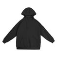 thumbnail image 4 of Yaoyar Mens Cotton Hooded Button Collar Losse Hoodies Pullover Sweatshirts Casual Long Sleeve Shirts with Pocket,Black,XL, 4 of 5