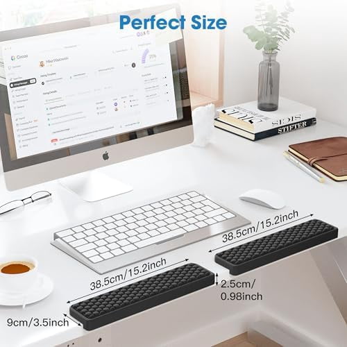 Quivanta L-Shaped Desk Elbow Pad for Desk, Memory Foam Elbow Support Padding with Non-Slip, 2-Piece Ergonomic Desk Edge Cushion, Wrist Comfort Support for Office Home (Honeycomb Texture)