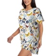 thumbnail image 3 of Womens Pajama Sets With Pocket, Flowers butterfly A Lounge Sets Short Sleeve Sleepwear PJ Sets for Women, 3 of 6