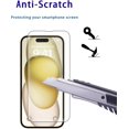 thumbnail image 4 of SHIQI-Tempered Glass Screen Protector for iPhone 15-6.1 Inch, Anti Scratch, 9H Hardness Bubble Free Ultra Clear, HD Screen Protective Film (Pack of 3), 4 of 4