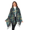 thumbnail image 3 of FORMRS Womens Scarf Winter Soft Long Big Warm Shawls Wrap Tassel Scarves, Gold Peacock Pattern, 3 of 9