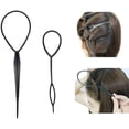 thumbnail image 1 of Paquete de 2 herramientas de trenzado de cola de caballo de plástico, accesorio para peinar el cabello con lazo para mujeres y niñas (grande + pequeño) Rojo Verde, 1 of 5