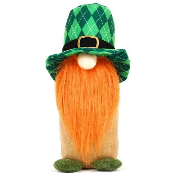 Vadktai Cadeaux de Gnomes de la Saint-Patrick, Gnome en Peluche Fait à la Main avec Trèfle Porte-Bonheur de Style Ferme Décorations de la Saint-Patrick pour la Décoration de Table à la Maison