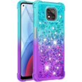 thumbnail image 3 of Case for Motorola Moto G Power 2021,Creativity Clear Gradient Quicksand Glitter Flowing Liquid Floating TPU Case Bling Diamond Sparkle Cover for Moto G Power 2021 JB Bluish Violet, 3 of 14