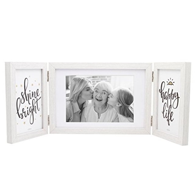 Afuly White Picture Frame 5x7 4x6 Hinged Folding Triple Photo