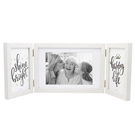 Afuly White Picture Frame 5x7 4x6 Hinged Folding Triple Photo