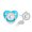 Blue, variant on Fridja Baby Pacifier 26 Letter Name Initial Clip Silicone Infant Nipple Bling Newborn Pacifier