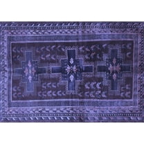 Ahgly Company Indoor Rectangle Persian Blue Traditional Area Rugs, 5' x 7'