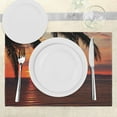 thumbnail image 3 of Ambesonne Exotic Place Mats Set of 4, Sunrise on Sea and Palms, Standard Size, Orange Yellow, 3 of 6