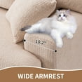 thumbnail image 2 of Compression Sofa: 4-Seater Combined Sofa, Wood Grain Chenille Fabric, Full Sponge Compression Sofa,Combined Sofa with 2 Pillows for Living/ Home Furniture/ Apartment (Cream), 2 of 11