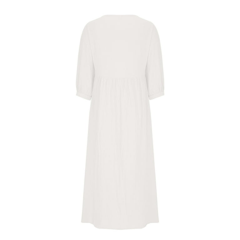 knee length dresses for ladies Astonish | White Long-Sleeve Embellished Square-Neck Mini Dress with Volume Skirt main image 1