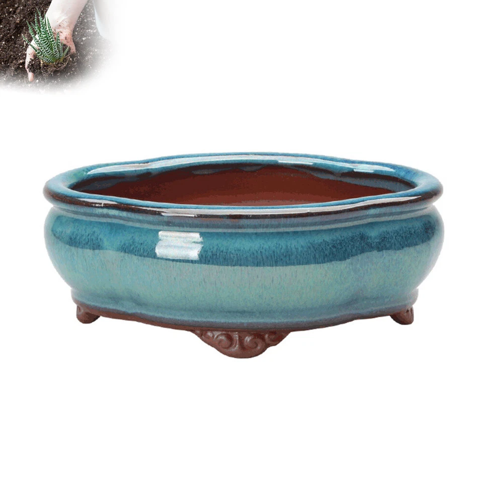 PURELY- Ceramic Garden Planter Pots Small Glazed Plant Flower Pot For Indoor & Outdoor