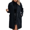 thumbnail image 2 of Qetyuw Trench Coat for Women Oversized Long Sleeve Peacoat Single Breasted Lapel Chunky Casual Overcoat, 2 of 7