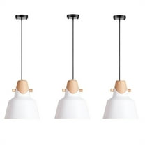 JLOWCO Set of 3 Single Pendant Lights Kitchen Island,farmhouse 3 Light Pendant Over Sink Lighting Fixtures Kitchen,White Hanging Ceiling Light for Living Room (LED Bulb Include)