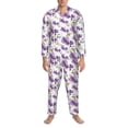 thumbnail image 3 of Hirioo Orchids Flowers for Men's Pajama Sets 2 Piece Pjs Men's Long-Sleeved Pajama Set Button Down Sleepwear,S-XXL-Large, 3 of 7