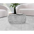 thumbnail image 2 of Meridian Furniture Priya Solid Aluminum Coffee Table with Intricate Design, Silver, 2 of 5
