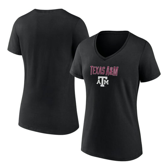 Women's Black Texas A&M Aggies Lockup Team V-Neck T-Shirt