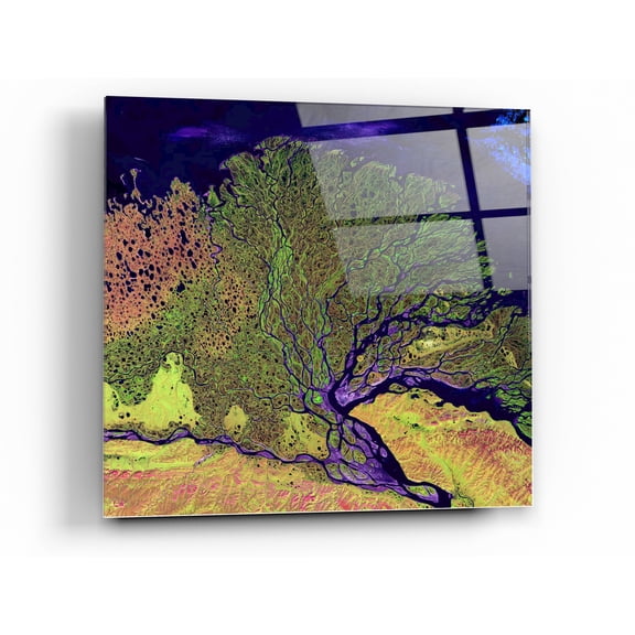 Epic Art 'Earth As Art: Lena Delta' Acrylic Glass Wall Art, 24"x24"
