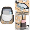 thumbnail image 4 of Cat Head Beige Pattern 17" Waterproof Oxford School Backpacks for Teens, S-Shape Padded Straps, for School, Travel, Hiking, Camping, 4 of 5