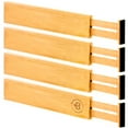 thumbnail image 4 of Drawer Dividers 4 Pack - Adjustable Bamboo Organizers 12.2" to 17.3", 2.6" Tall Expandable Separators for Kitchen, Dresser, Bedroom, Office or Bathroom Drawers, 4 of 11