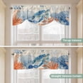 thumbnail image 5 of Tie Up Valance Curtain for Kitchen, Summer Ocean Sea Turtle Coral Rod Pocket Short Curtains Adjustable Tie-Up Shade Valances, Eucalyptus Retro Linen Window Treatment for Bathroom Living Room Bedroom, 5 of 9