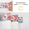 thumbnail image 2 of No Hook Shower Curtains with Snap-in Liner Set, Pink Flowers Waterproof Hotel Style Bathroom Shower Curtain, Spring Floral Elegant Pastoral Wooden Breathable Mesh Top Window Bath Curtains 48''x72'', 2 of 9