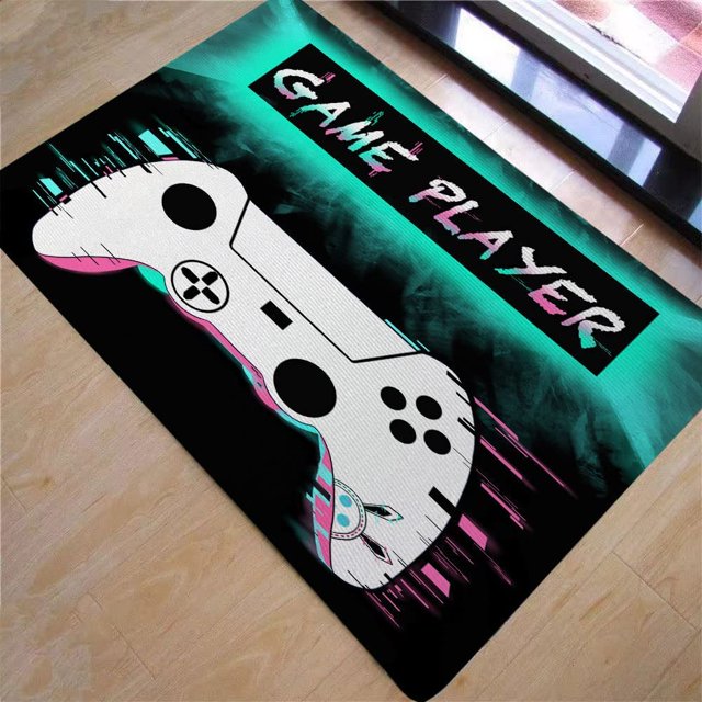 3D Printed Gaming Rug for Kids Bedroom Rug Controller Area Carpet Living Home Decor Non-Slip Comfy Floor Mat