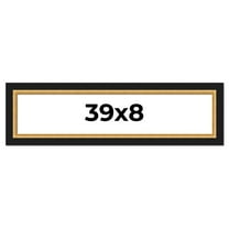 39x8 Frame Gold Real Wood Picture Frame Width 2.25 Inches | Interior Frame Depth 0.5 Inches |