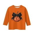 thumbnail image 4 of Abcomgle Girls Halloween Shirts 10-12 Spooky Bow Pumpkin Graphic Tshirts for Girls Crewneck 3/4 Raglan Sleeve T-Shirts for Girls Fall Funny Scary Tee Top Girls,10-11 Years, 4 of 4