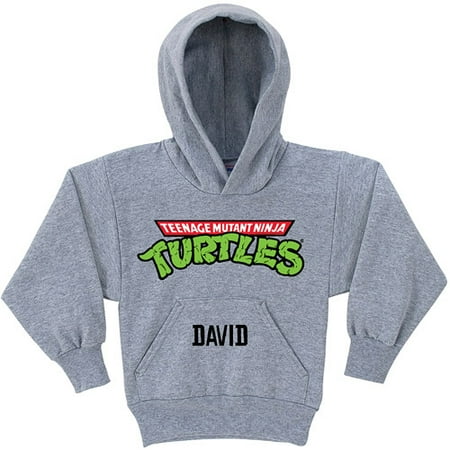 Personalized Teenage Mutant Ninja Turtles Retro Logo Gray Youth Hoodie