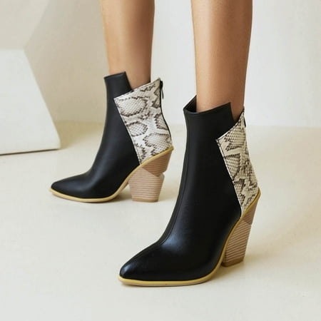 

Fall Outdoor Decorations Juebong Large Size Women s Autumn And Winter Boots Snake Print Super High Heel Sleeve Ankle Boots