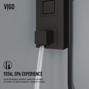 VIGO Bowery 58 in. H x 5 in. W 4-Jet Shower Panel System with Square Rainhead, Tub Filler and Hand Shower Wand in Matte Black