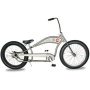WonderWheels 26 Stretch Cruiser Coaster Brake Triple Tree Fork, Handlebars Hi-rise, Alloy Black Rims. 26x3.0 26H Black Tire - Matte Grey